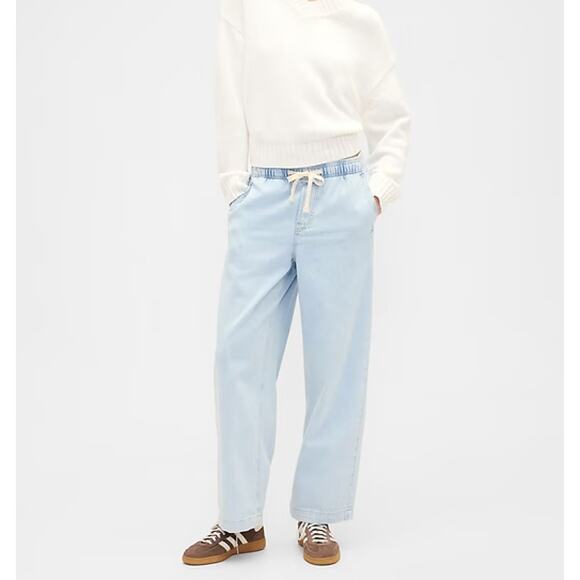 GAP High Rise Pull-On Wide-Leg Jeans Light Wash Sz XXL $80 {3X16} - Picture 1 of 7